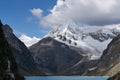 Lake Paron, the largest turquoise lake in the Cordillera Blanca, Peruvian Andes, Artesonraju mountain, Paramount Peak Royalty Free Stock Photo